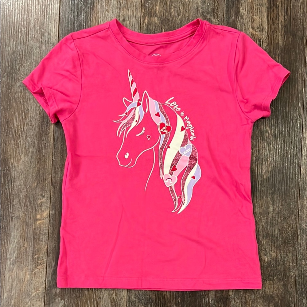 Wonder Nation Pink Short Sleeve Tee with Horse Design